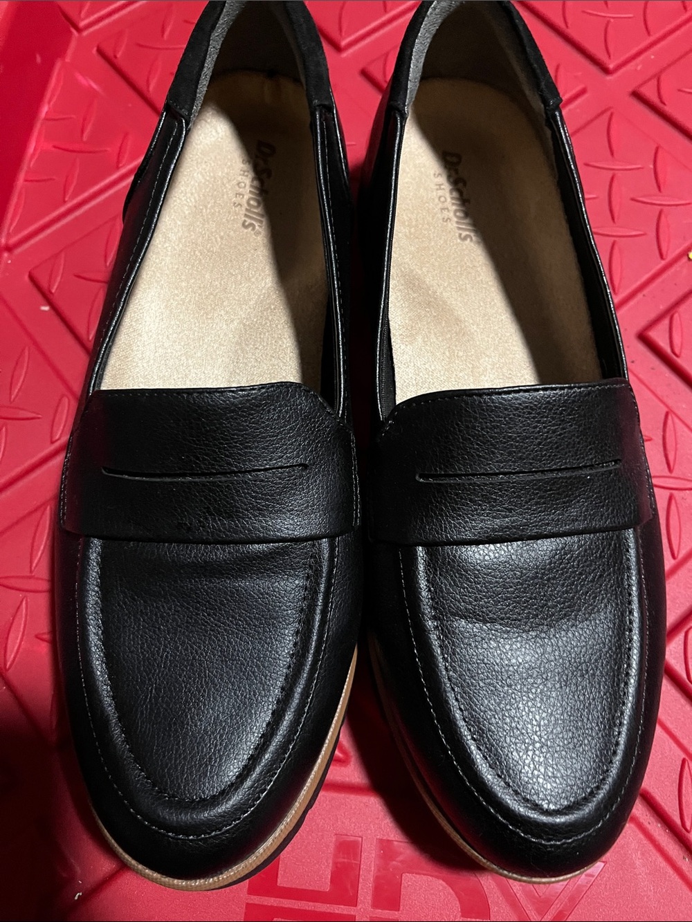 Dr Schrolls Black Leather Classic Penny Loafers size 8.5. Worn around the house.